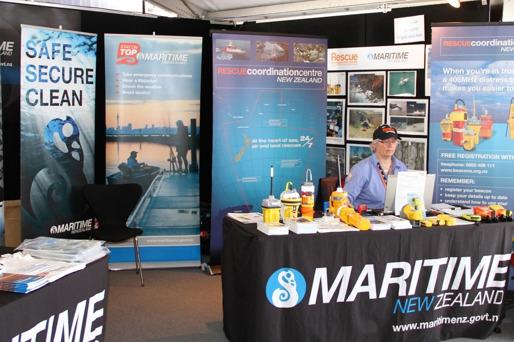 NZ Maritimde Services were one of a number of service organisations with stands at the 2012 Auckland OWBS © Richard Gladwell www.photosport.co.nz